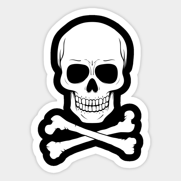 Calavera Pirata Sticker by w.d.roswell